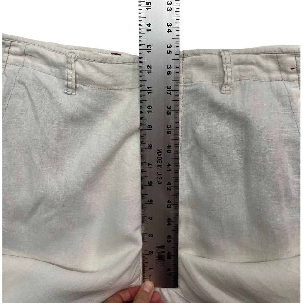 Tommy Bahama 36x34 Cream 100% Linen Relax Dress Casual Pants Trousers Flat Front